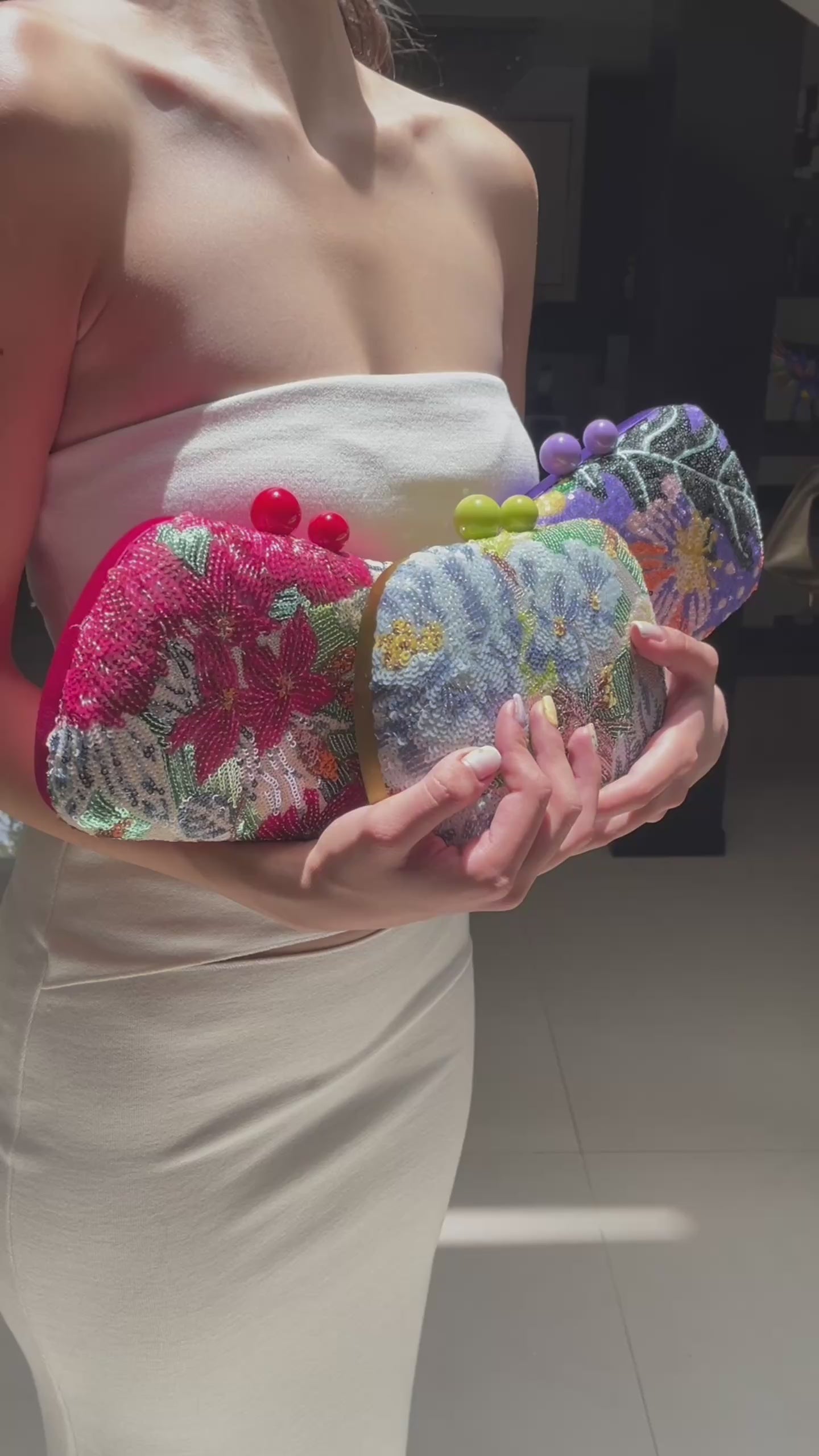 Floral Rhythm Purple - Bolso de Mano