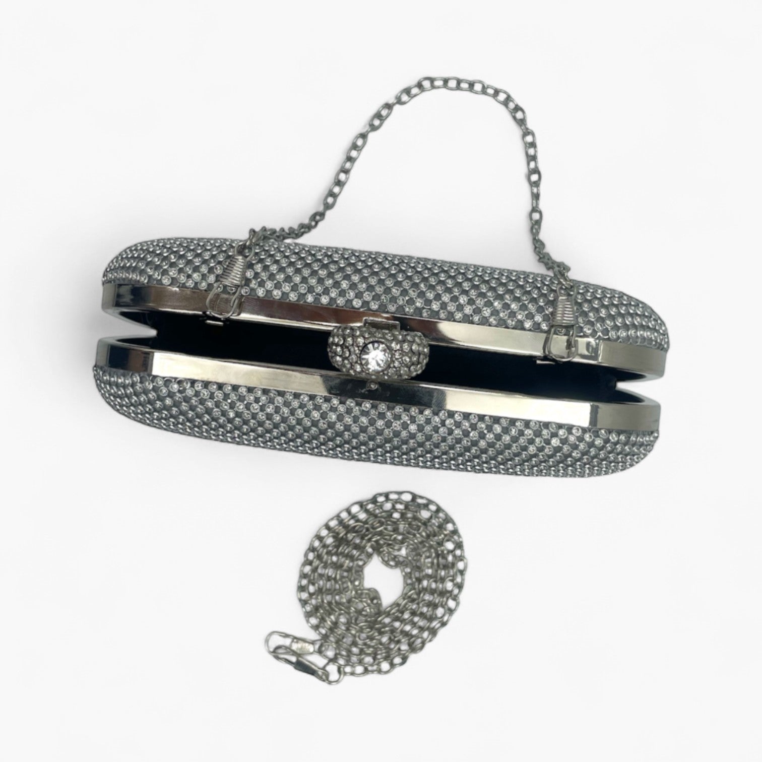 Radiant Mesh Silver Bolso de Mano