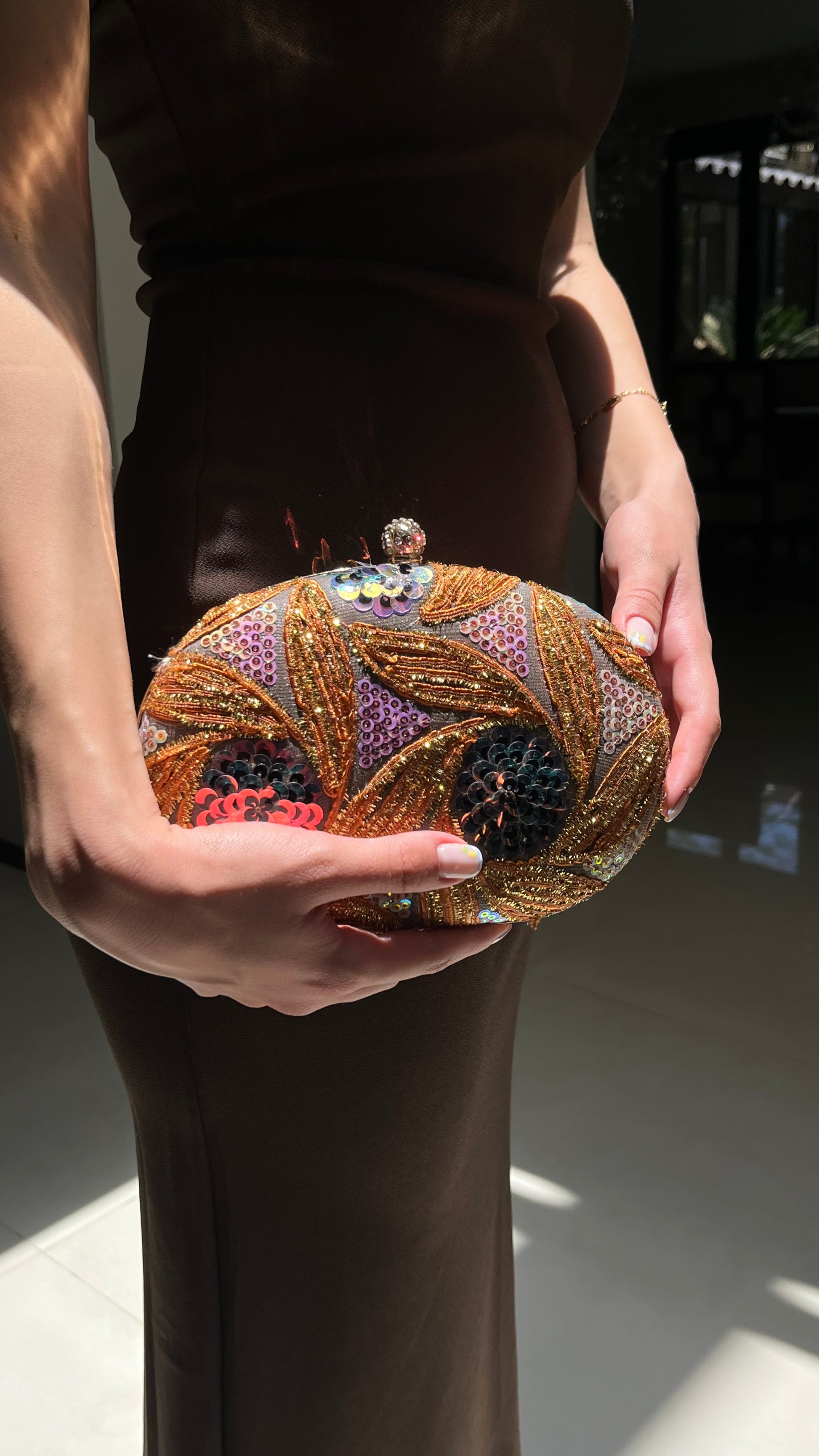 Radiant Oval Orange Bolso de Mano