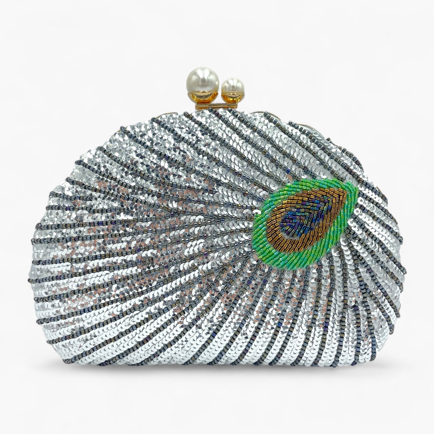 Royale Feather Silver Bolso de Mano