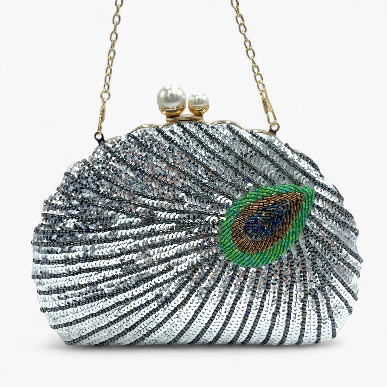 Royale Feather Silver Bolso de Mano
